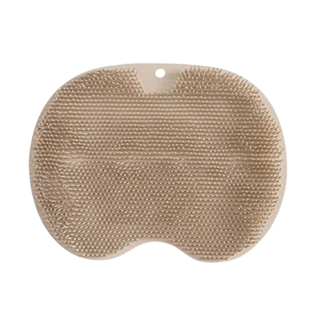 Escova de banho relaxante DabuLiu para costas e pés, com cerdas cinzas, ideal para higiene e bem-estar corporal.