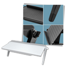 Escritório multifuncional Daciye preto com prateleira para monitor, mesa de trabalho moderna e espaço organizado para escritório.