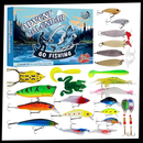 Calendário de Advento de pesca Borang com surpresas diárias para amantes de pesca, incluindo itens e novidades relacionadas à pesca.