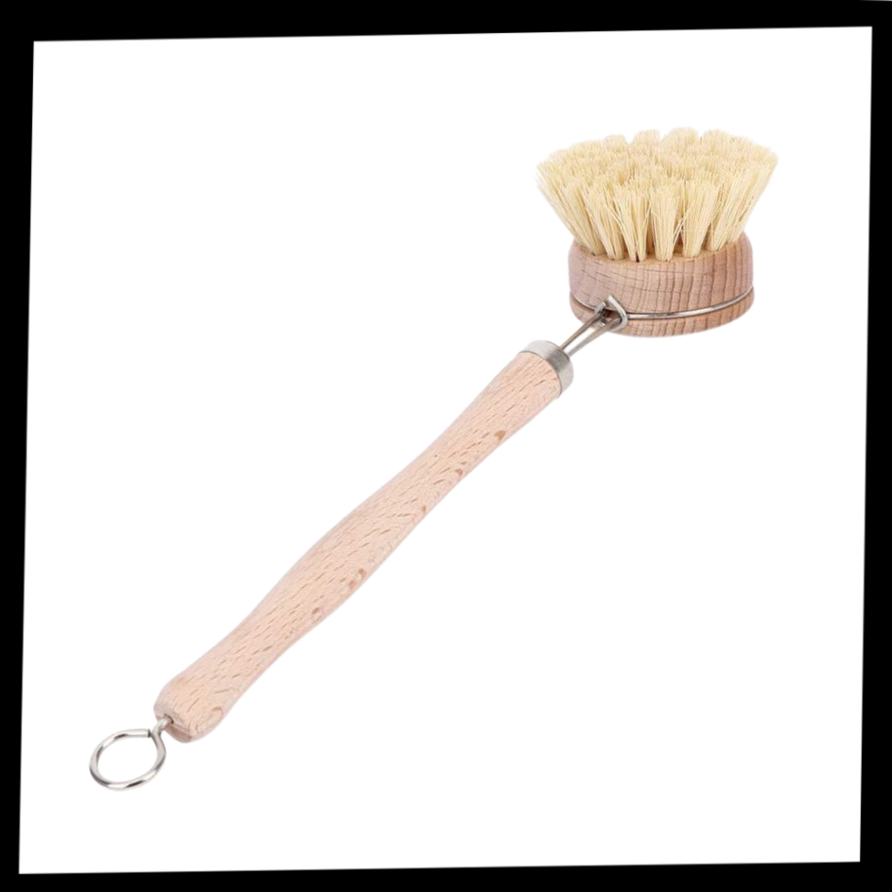 Escova ecológica de limpeza da marca Danjastic, utensílio de cozinha para remoção de sujeira e resíduos de forma sustentável.