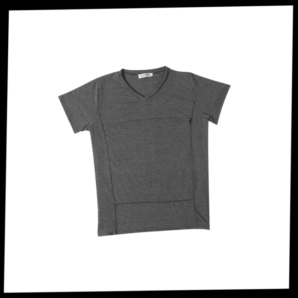T-shirt kangourou ergonômico da Darmowade, modelo casual de cor preta para mulheres, com bolsos frontais.