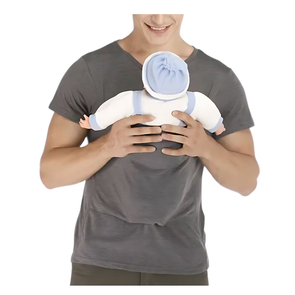 T-shirt kangourou ergonômico da Darmowade, modelo feminino, na cor preta, com bolso canguru, estilo moderno e confortável.