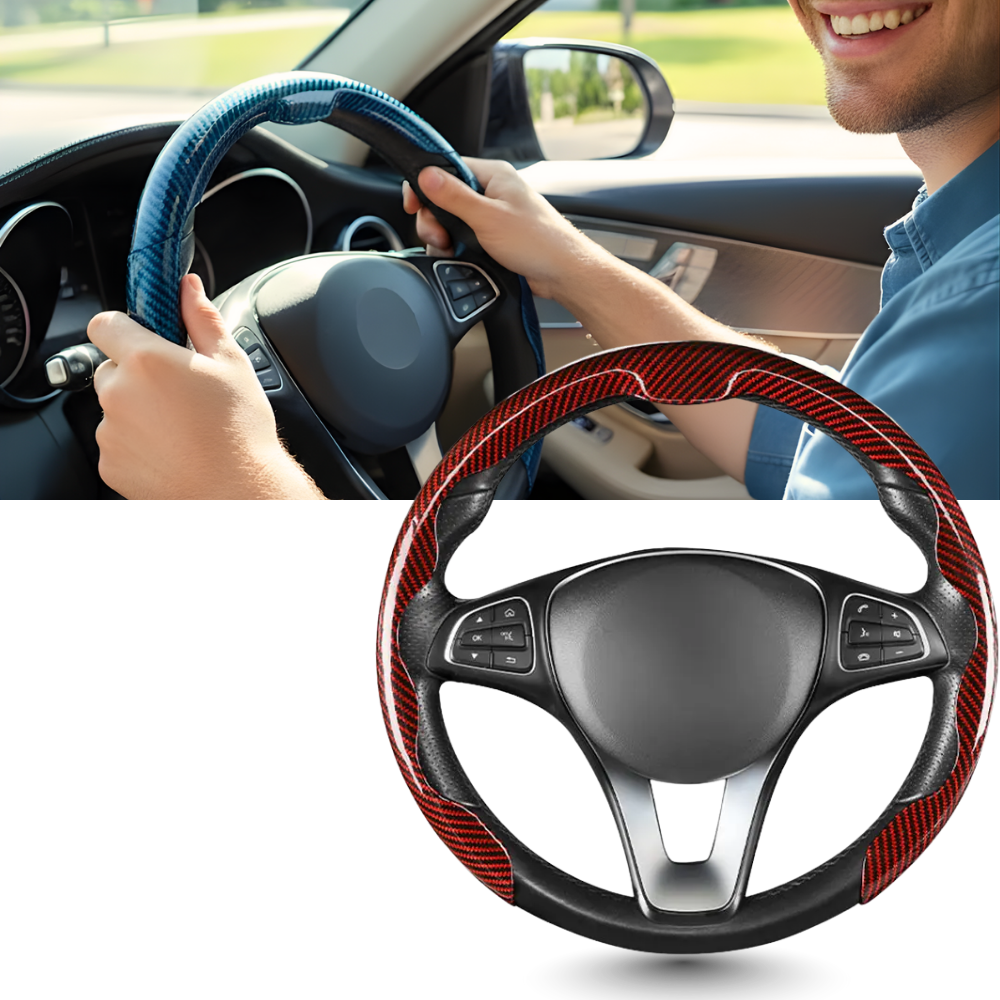 Housse antideslizante para volante Darshion, acessório de decoração e manutenção para veículos, em vermelho.