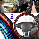 Capa antiderrapante para volante Darshion, acessório de manutenção e decoração de veículos, em vermelho, ajustada ao volante.
