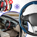 Capa antiderrapante para volante Darshion, acessório de manutenção e decoração para veículos, na cor vermelha.