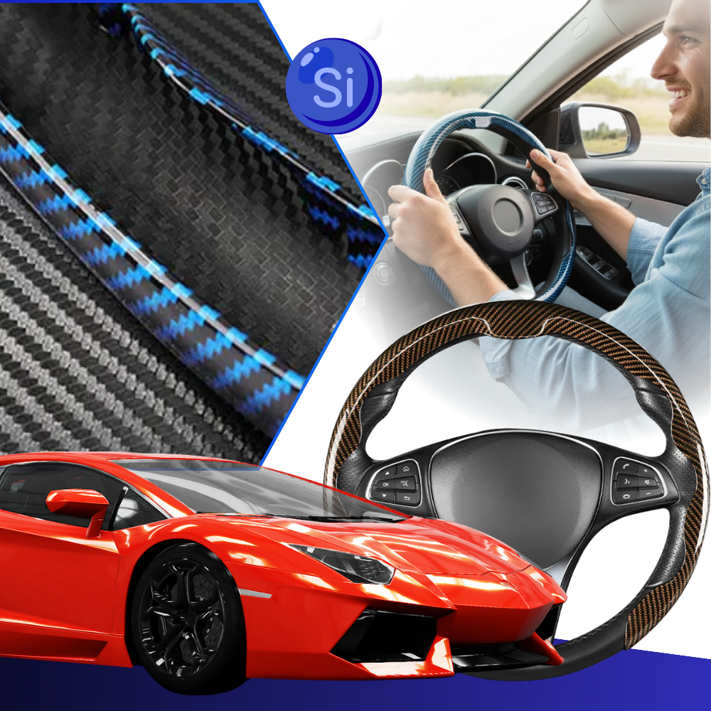 Capa antideslizante para volante Darshion em vermelho, ideal para manutenção e decoração de veículos, com textura antiderrapante.