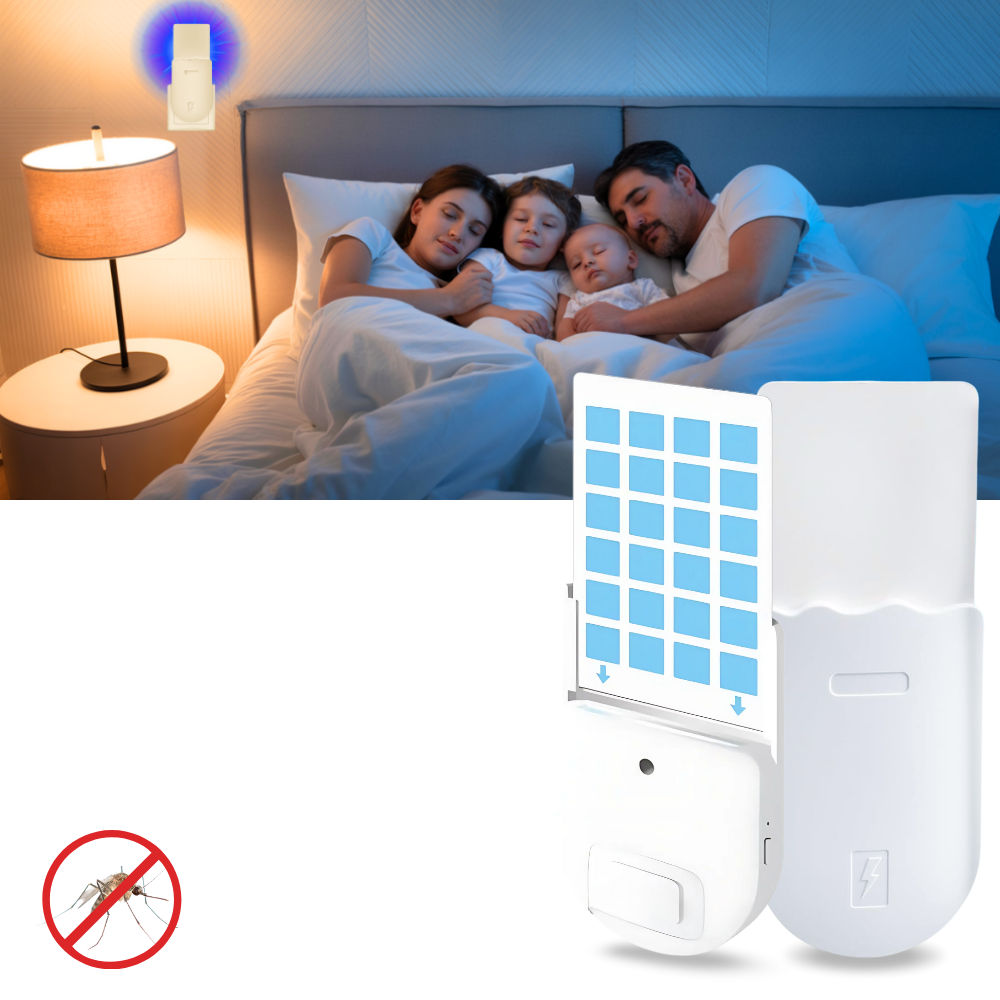Piège lumineux a insectes Deago para desinsetização, com 5 cartazes adesivos em dispositivo plug-in.