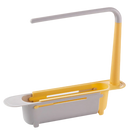 Suporte de armazenamento extensível para pia da Deago, acessório de cozinha verde para organizar utensílios e acessórios.