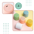 Mini alto-falante Bluetooth Floepx com graves profundos, componente de áudio compacto e portátil na imagem.