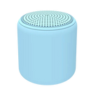 Mini alto-falante Bluetooth Floepx com graves profundos e design compacto, ideal para áudio portátil em azul céu.