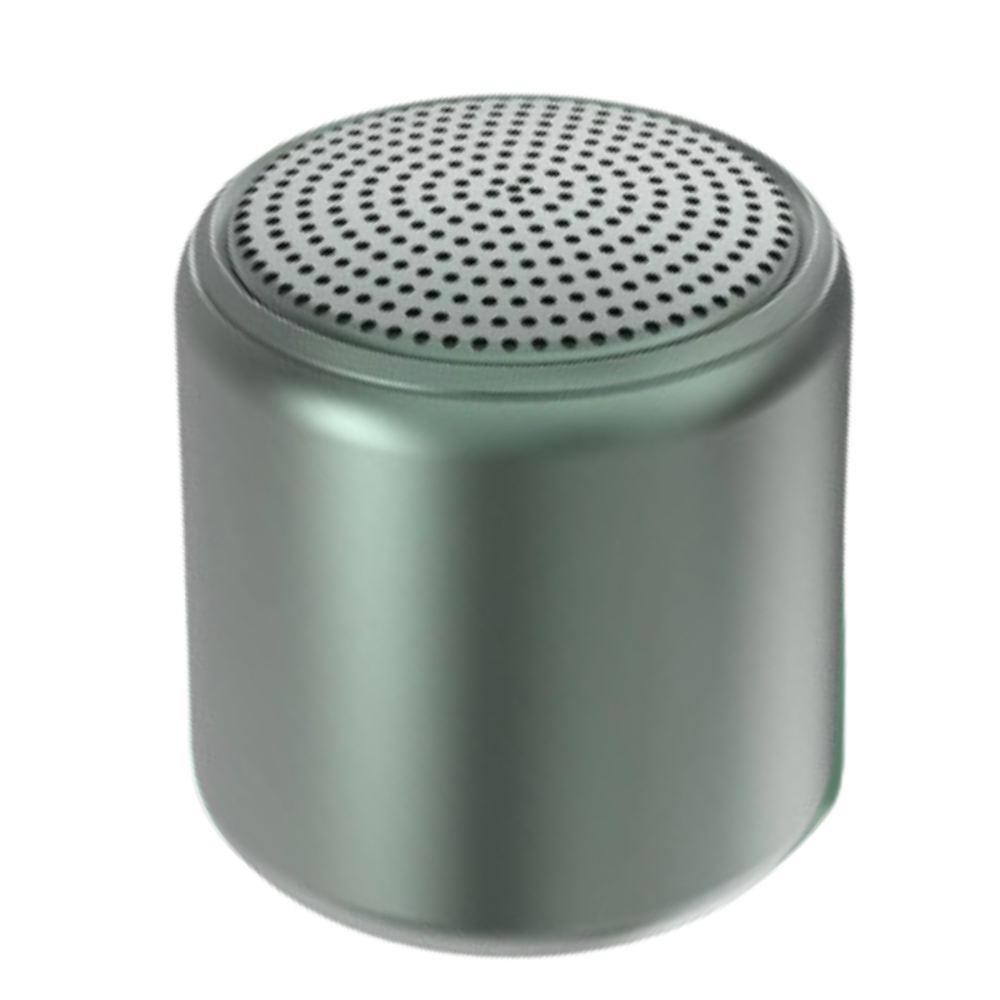 Caixa de som Bluetooth mini com graves profundos da Floepx, cor verde escuro, componente de áudio portátil e compacta.