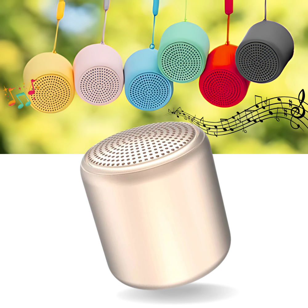 Mini alto-falante Bluetooth Floepx com graves profundos, componente de áudio compacto e portátil com som potente.