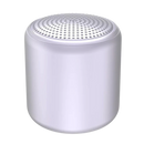 Mini caixa de som Bluetooth Floepx com graves profundos, design compacto e cor pérola branca, ideal para áudio portátil.