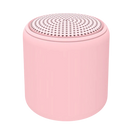 Alto-falante Bluetooth mini Floepx com graves profundos, caixa compacta rosa para áudio portátil e de alta qualidade.
