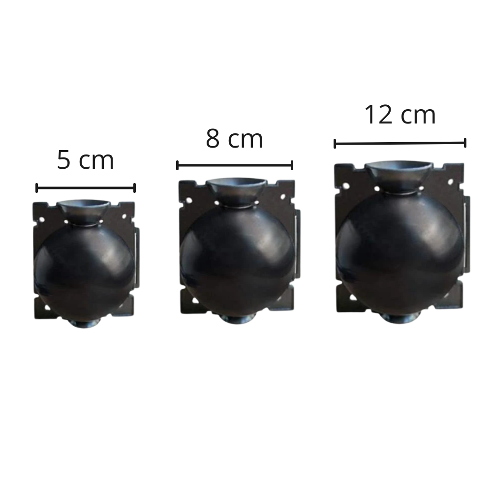 Conjunto de 3 caixas de jardinagem Deeptech pretas para stratificação de ar, com design compacto de 5 cm de altura.