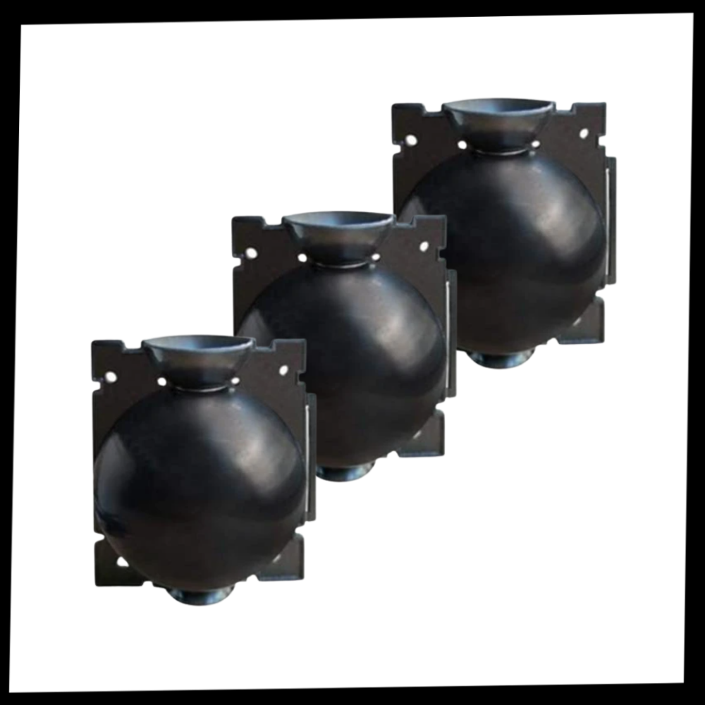 Conjunto de 3 caixas de jardim Deeptech pretas para plantas, ideal para stratificação de ar, com design compacto de 5 cm