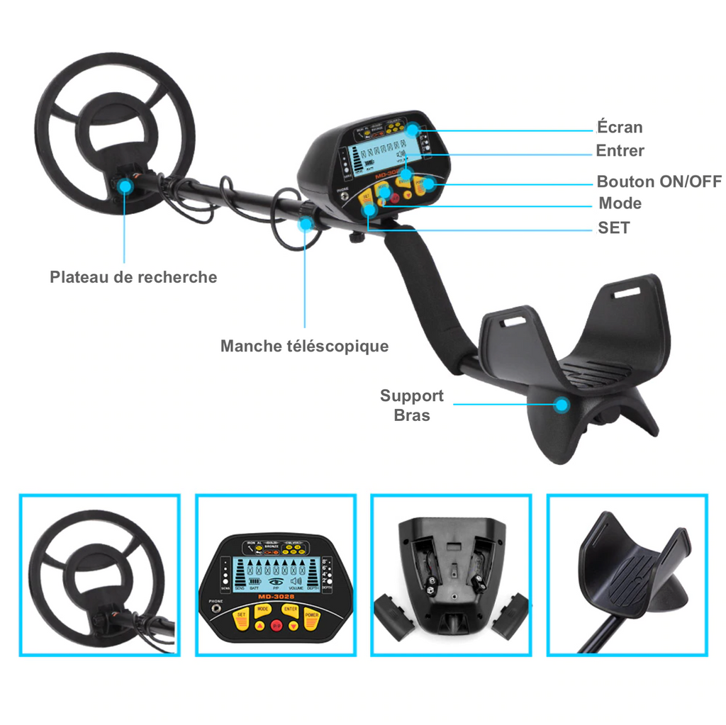 Detectores de metais à prova d'água Gamo Outdoors, equipamento completo para busca de metais com desempenho confiável.