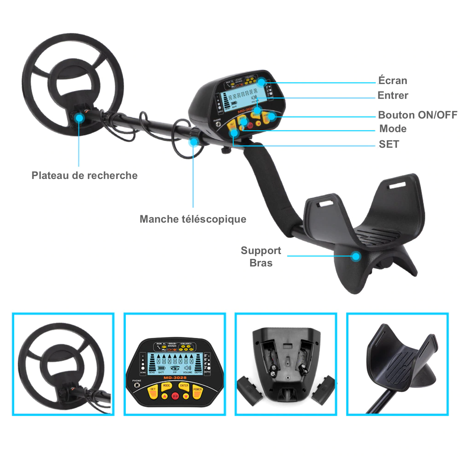 Detectores de metais à prova d'água Gamo Outdoors, equipamento completo para busca de metais com desempenho confiável.