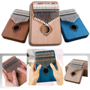 Kalimba Dido de 17 touches, instrumento musical de dedo, com acabamento azul e design compacto para tocar melodias.