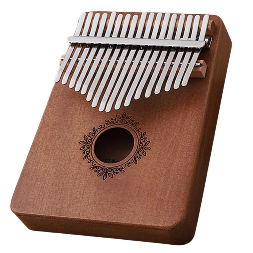 Kalimba Dido de 17 touches, instrumento de música de dedo, com acabamento azul e design compacto para fácil tocar.