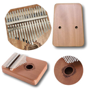 Kalimba Dido de 17 touches, instrumento de música de dedo, com acabamento azul e design compacto para tocar melodias.