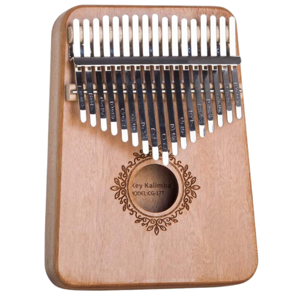 Kalimba Dido de 17 touches, instrumento de música de polegar, com acabamento azul, ideal para aprendizado e entretenimento musical.