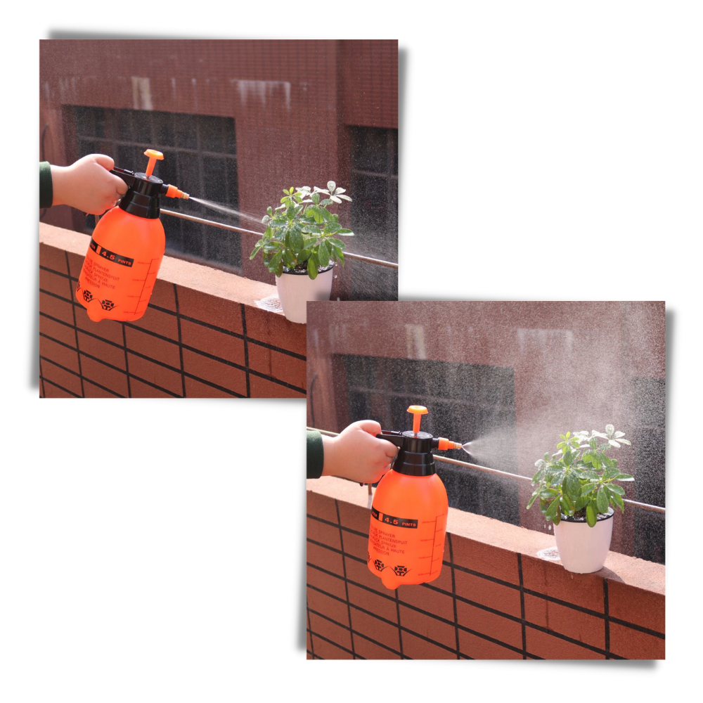 Pulvérizador de jardim Dido de 2L, com bomba, ideal para jardinagem, mostrado com mangueira e válvula de controle.