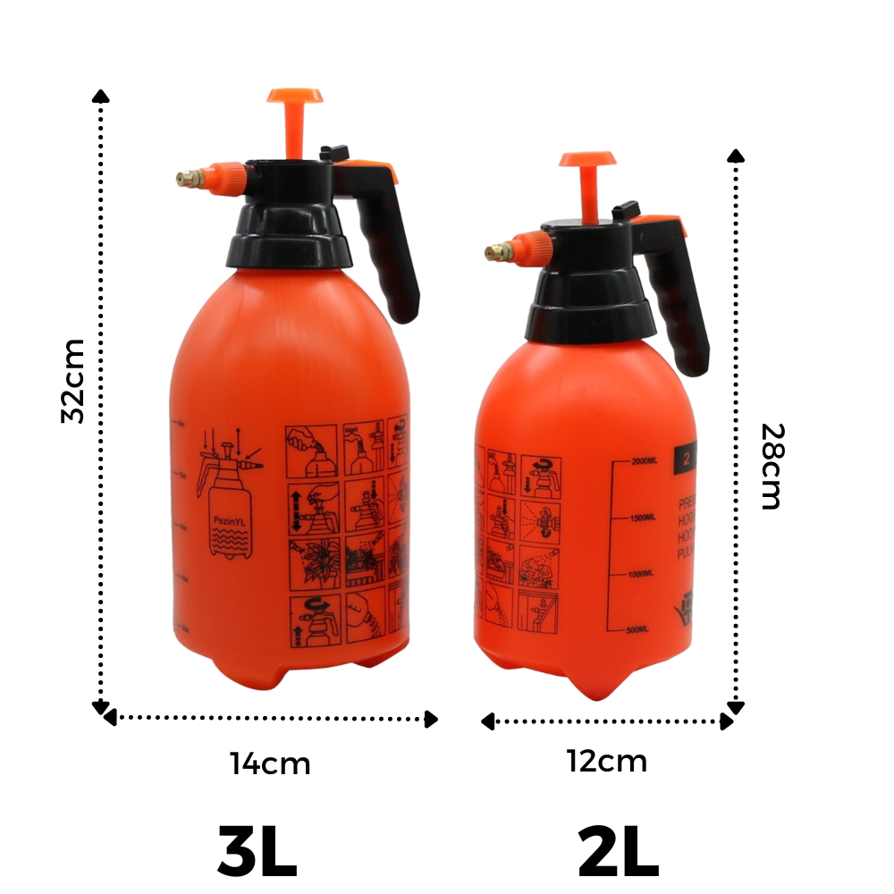 Pulvérizador de jardim Dido de 2L com bomba, ideal para jardinagem, mostrando o recipiente de plástico e a válvula de pulverização.