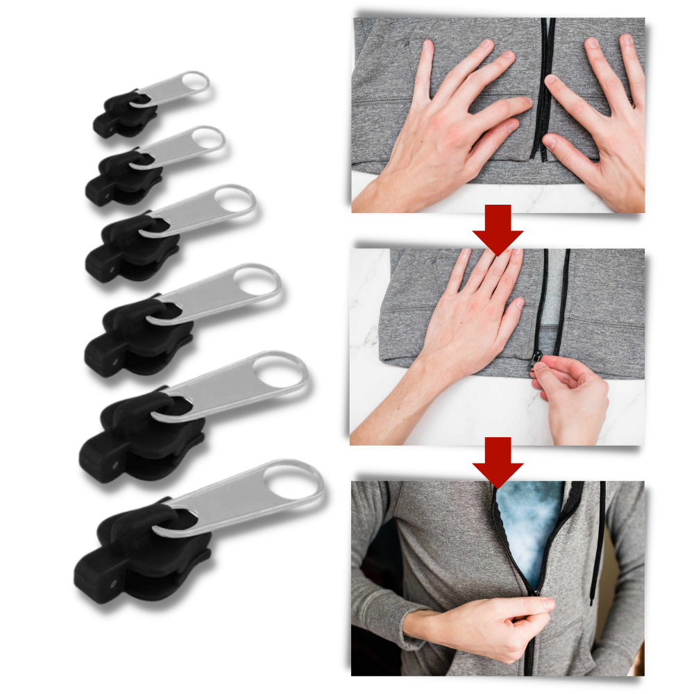 Conjunto de 6 cursors clipsáveis Dido para substituir zíperes em projetos de artesanato e costura.