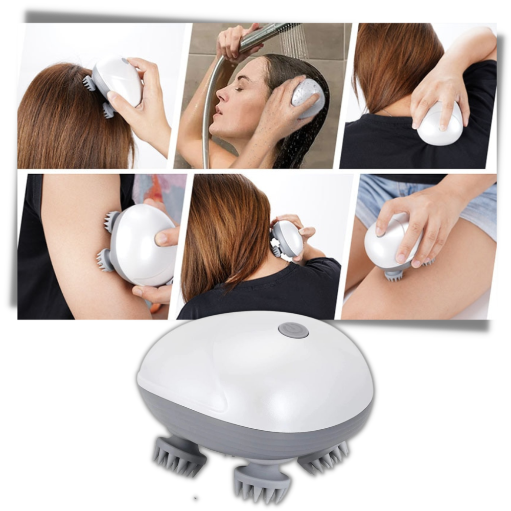 Massajador vibratório Dido para couro cabeludo, dispositivo de massagem e relaxamento com design ergonômico.