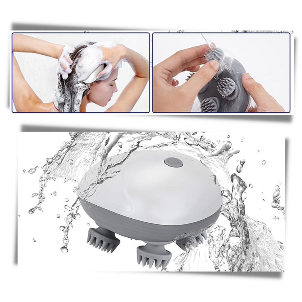 Masseur vibratório Dido para o couro cabeludo, dispositivo de massagem e relaxamento com design ergonômico e detalhes visíveis.