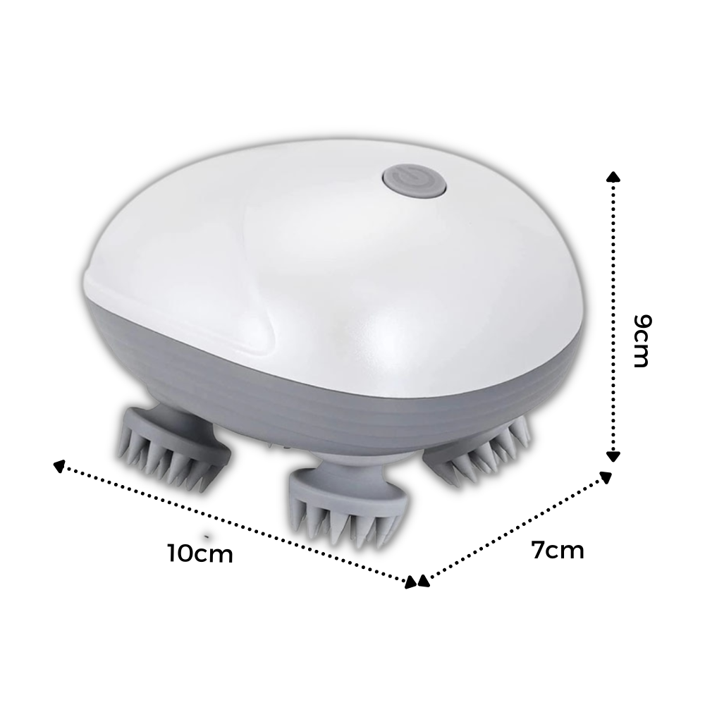 Masseur vibratório Dido para o couro cabeludo, dispositivo de relaxamento e massagem capilar, com design ergonômico e botões de controle