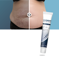 Creme hidratante ao silicone para cicatrizes de gravidez da marca Dimtso, frasco com textura cremosa e embalagem branca.