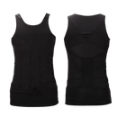Camisa modeladora masculina preta, vestuário íntimo discreto da Duckyun Inc., ajusta a silhueta e proporciona conforto.