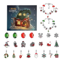 Calendário de Advento de 24 dias para fazer bijuterias com decorações natalinas, marca Ibaste, ideal para temporada de Natal.