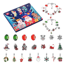 Calendário de Advento de 24 dias com decoração de Natal e joias DIY da Ibaste, com boneco de neve e elementos festivos.