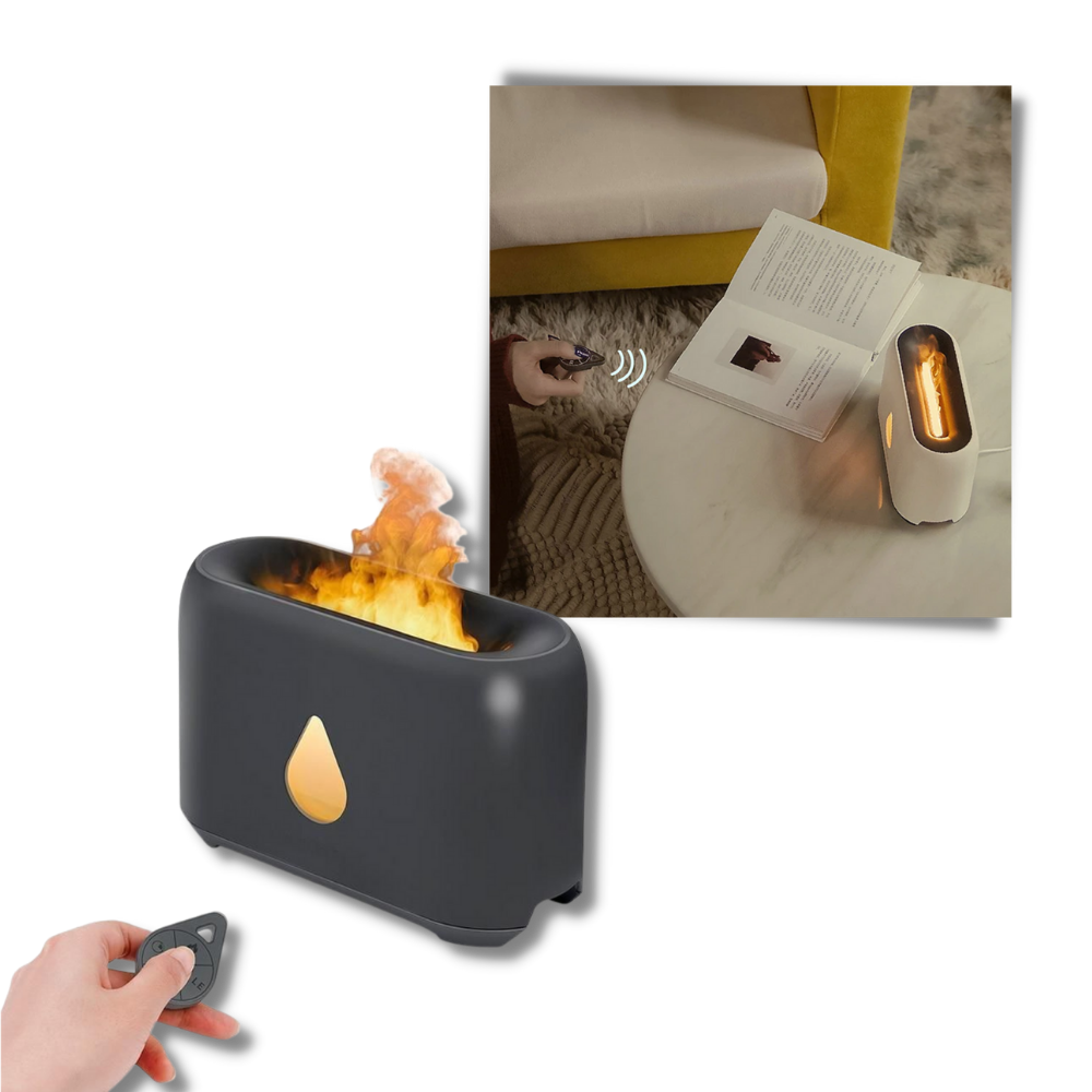 Acessório para umidificador Dlswds com efeito de fogo, em acabamento preto, ideal para melhorar a umidade do ambiente.
