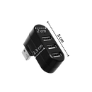 Adaptador rotativo USB multiport preto da Dongguan com várias portas para conexão de dispositivos.