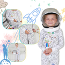 Pijama de dormir para colorir da marca Bjutir, com desenhos de rabiscos e sonhos, roupa confortável para relaxar e criar.