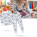 Pijama à colorir da Bjutir, roupa de dormir com desenhos de rabiscos para personalizar, confortável e divertido para relaxar.