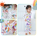 Pijama à colorir da Bjutir para dormir e relaxar, com desenhos de rabiscos para personalizar, roupa de noite divertida e confortável.