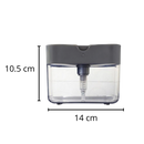 Distributeur de savon e detergente da Doubleking para cozinha com porta-esponja, plástico branco e design funcional