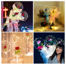 Três balões LED vermelhos em forma de rosas para DIY, presentes da marca Doyleshield, decorativos e iluminados.
