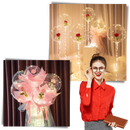 Conjunto de 3 balões LED vermelhos com rosas em DIY, ideal para presentes decorativos da Doyleshield