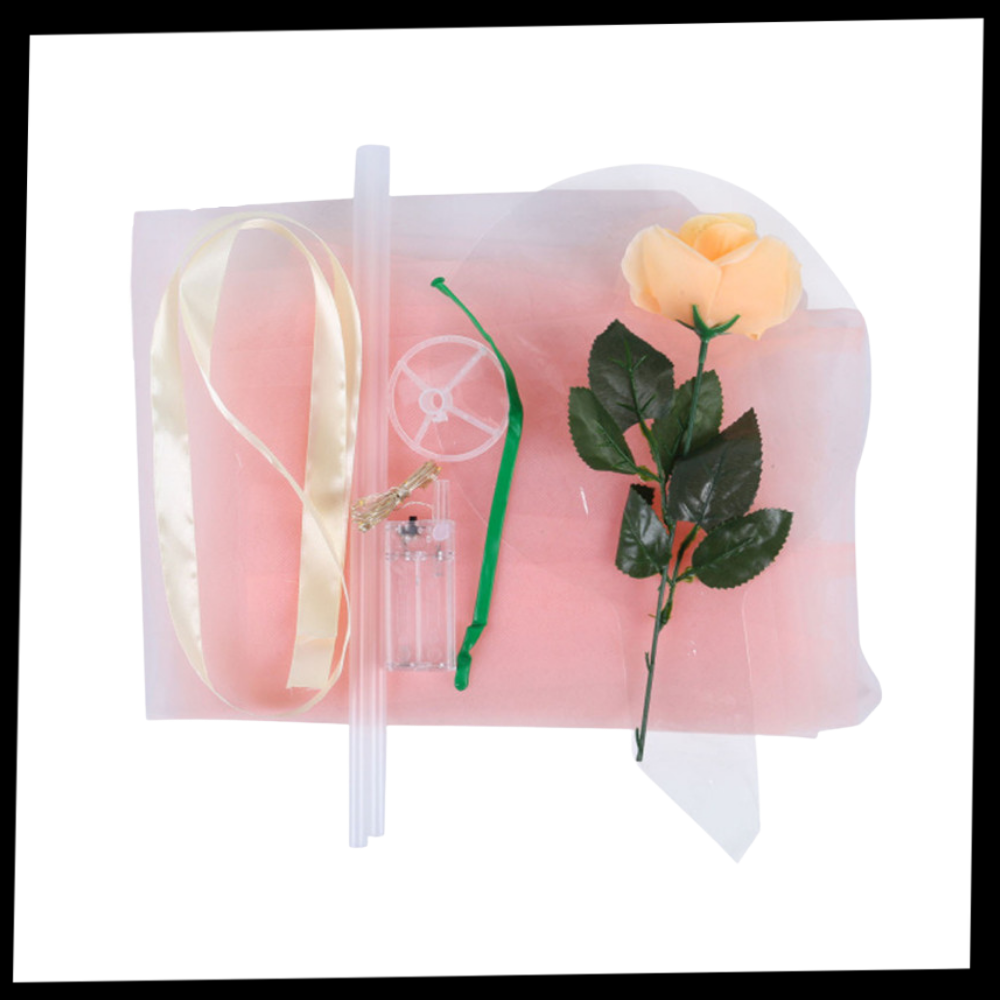 Conjunto de três balões de LED em forma de rosa vermelha DIY, ideal para presentes, da marca Doyleshield.