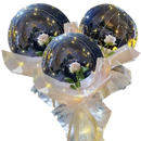 Conjunto de três balões LED vermelhos com rosas em DIY, ideal para decoração de presentes, da marca Doyleshield.