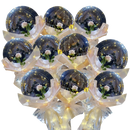 Conjunto de três balões LED vermelhos com rosas em DIY, ideal para presentes decorativos, da marca Doyleshield.