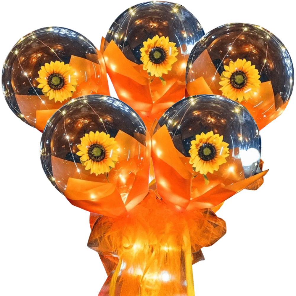 Conjunto de 3 balões LED vermelhos com rosas em DIY da Doyleshield, ideal para presentes decorativos.
