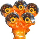 Conjunto de 3 balões LED vermelhos com rosas em DIY da Doyleshield, ideal para presentes decorativos.