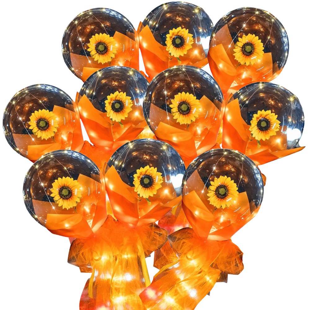 Conjunto de 3 balões LED vermelhos com rosas em DIY, produto de presentes da marca Doyleshield.
